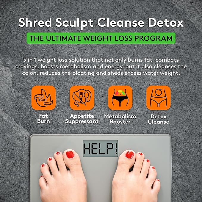 Youth & Tonic Sculpt Shred Cleanse Detox 3X Weight Loss Pills: Appetite Suppressant, Fat Burner, Energy Booster & Nighttime Cleanse for Diet – 120 Pills